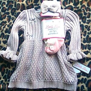 Little Lass Dress and tights for girls
